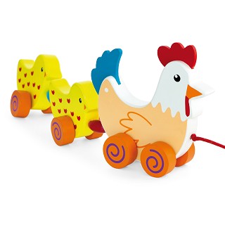 Pull-along - hen & two chicks